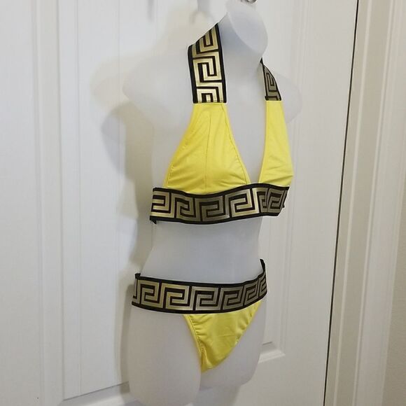 Sexy Yellow Printed  2pc Bikini size Large - Picture 5 of 10